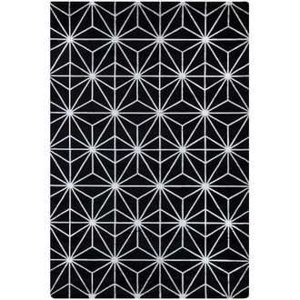 Beliani Tappeto a pelo corto nero/argento 160 x 230 cm Sibel