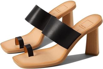 Dolce Vita Frans Slide Womens 6 M Black Stella Leather Toe Loop Sandals KHD320