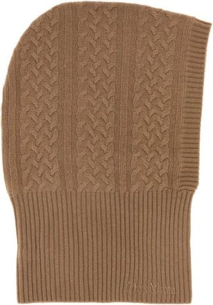 Max Mara Camel Logo Balaclava Hat
