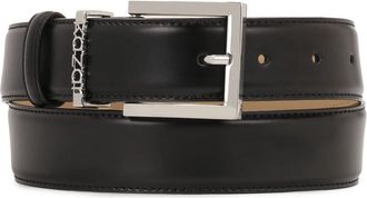 Kazar Zwarte riem met metalen lus met logo - Dames - Riemen - Zwart - 100 CM - Leer - Accessoires