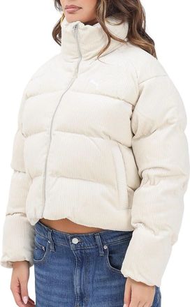Puma White Polyester Velvet Down Jacket
