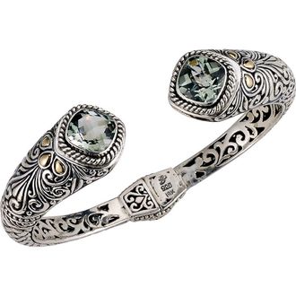Samuel B. 18K Gold & Sterling Silver Bangle in Green at Nordstrom Rack