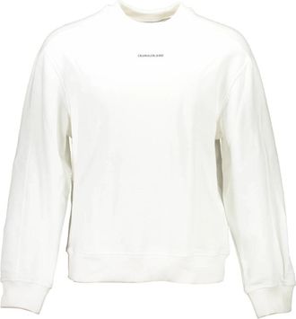 Calvin Klein Witte Crewneck Sweatshirt met Lange Mouwen - Heren - Sweatshirts - Wit - 2XL - Hoodies & sweatvesten