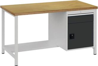 OEM Banco De Trabajo Gris Claro L1500xh859xf750mm Haya Multiplex 40mm 1 Caj&oacute;n.1 Puerta