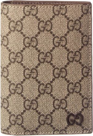 Gucci Gg Supreme Canvas & Leather Passport Holder