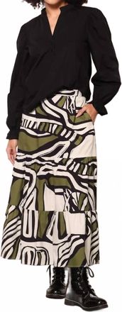 Maude Zebra Ada Skirt In Green & Black