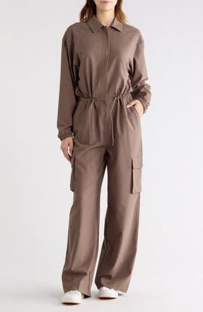 Beyond Yoga Long Sleeve Cargo Jumpsuit in Dune at Nordstrom Rack, Size X-Small