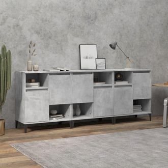 vidaXL Vidaxl - Aparadores 3 Uds Madera Contrachapada Gris Hormig&oacute;n 60x35x70 Cm