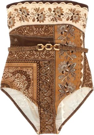 Zimmermann Dames, Badkleding, Bruin, Maat: M Polyamide