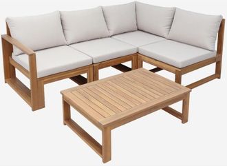 Sweeek Sal&oacute;n De Jard&iacute;n Modular De Madera De Acacia Para 4 Personas