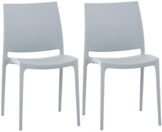 Clp Clp - Set De 2 Sillas Apilables Maya Gris Claro