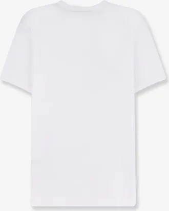 Dolce & Gabbana Mens T-Shirt With Patch Logo White Cotton T-Shirts And Polos