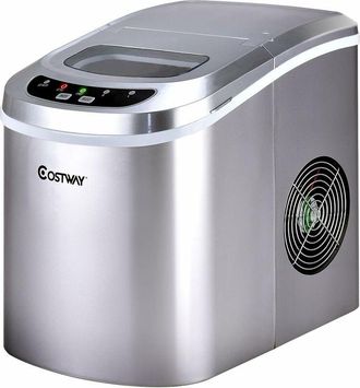Costway Costway - M&aacute;quina Hacer Cubitos Hielo Fabricadora Productor De Hielo Con Bandeja 2,2l12kg Plata