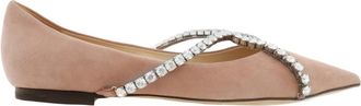 Jimmy Choo London Genevi Suede Ballerina Flats, Brand Size 34 ( US Size 4 )