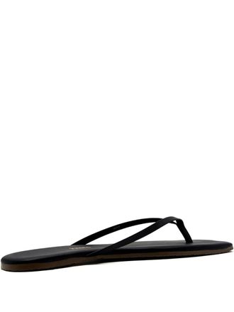 Tkees Lily leather flip-flops - women - Leather/Leather/Rubber - 10 - Black