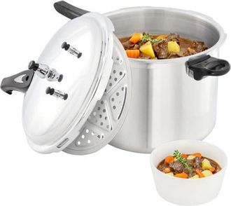 MegaChef 11.5 Quart Induction and Stovetop Pressure Cooker with Steamer in Silver at Nordstrom