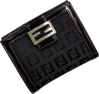 Fendi Pre-owned Canvas Portemonnee - Dames - Vintage Accessoires - Zwart - ONE Size - Vintage