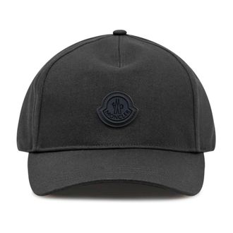Moncler Caps, male, Black, Size: ONE SIZE Cotton Gabardine Baseball Cap