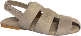 J.W.Anderson Logo-Charm Leren Ballerina Schoenen - Dames - Sandalen - Grijs - 38 1/2 EU - Leer - Schoenen