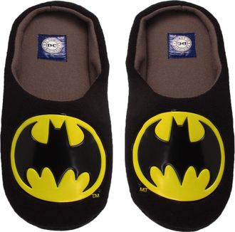 Generic Mens Comic Superman Batman Grinch Superhero Fleece Slip On Novelty Character Christmas Slippers Mules UK Sizes 7-12 (UK 10, Black/Batman)