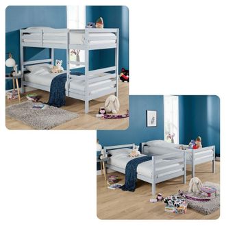 Home Source Industries Hendon Single Painted Bunk Bed Convertible To Two Single Beds in Grey