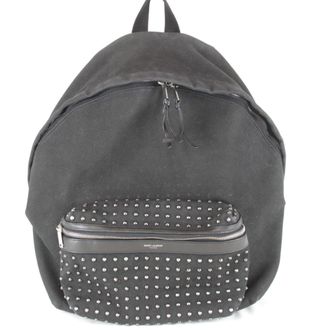 Saint Laurent Black Cotton Canvas Backpack (Pre-Owned)
