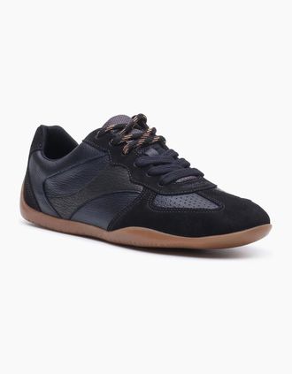 Hush Puppies Womens Hush Puppies Jovie Leather Womens BLACK Trainers - Size: 3