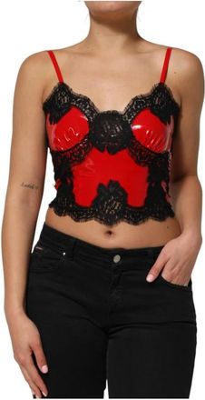 Dolce & Gabbana T-shirt met korte mouwen en ronde hals - Dames - Tops zonder mouwen - Veelkleurig - M - Katoen - Tops