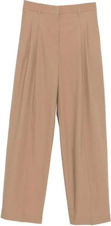 Cellar Door Pantalones de Pierna Ancha con Pliegues - Trousers - Mujer - Marr&oacute;n - M