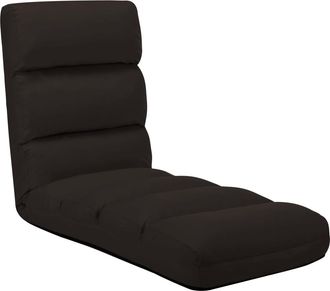 vidaXL Vidaxl - Tumbona De Suelo Plegable De Cuero Sint&eacute;tico Marr&oacute;n