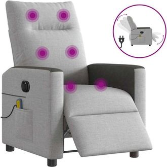 vidaXL Vidaxl - Sill&oacute;n Reclinable De Masaje El&eacute;ctrico Tela Gris Nube