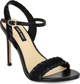 Nine West Maora Ankle Strap Stiletto Sandal in Black at Nordstrom, Size 9.5