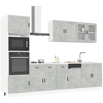 vidaXL Vidaxl - Set Mobili da Cucina 7 pz Kalmar Grigio Cemento in Truciolato