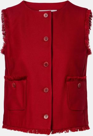 Max Mara Sumero fringed cotton gabardine vest