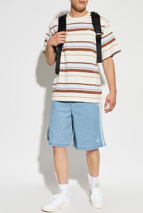 adidas T-shirt With Logo, Mens, Cream