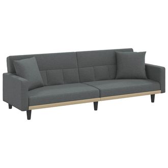 vidaXL Sof&aacute; Cama Con Cojines Tela Gris Oscuro Vidaxl
