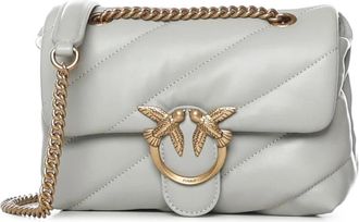 Pinko Shoulder Bags, female, Gray, Size: ONE SIZE Love Puff Mini Shoulder Bag