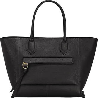 Longchamp Large Mailbox Leather Top Handle Bag in Black at Nordstrom Rack