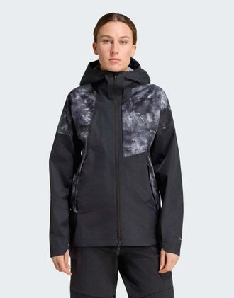 adidas adidas Performance - Terrex Xperior - Giacca ibrida in primeknit spray dye climaproof a 2,5 strati nera-Nero