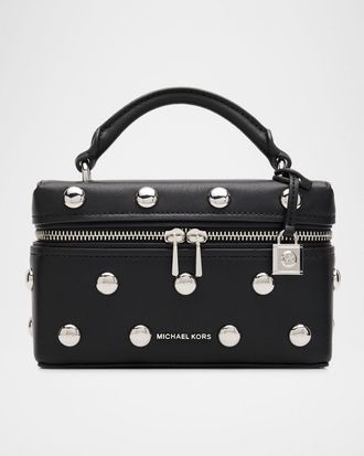 Michael Kors Jana Small Studded Leather Vanity Crossbody Bag