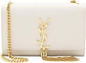 Saint Laurent White Leather Kate Tassel Small Shoulder Bag (Authentic Pre- Loved)