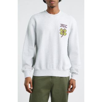 Carhartt Work in Progress Clover Embroidered Sweatshirt in Ash Heather at Nordstrom, Size Xx-Large