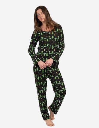Leveret Womens Loose Fit Cotton Matching Family Pajamas, Fun & Character Themes in Alien at Nordstrom, Size X-Small