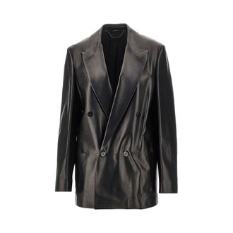 Gucci Nappa leather double-breasted jacket Woman 40