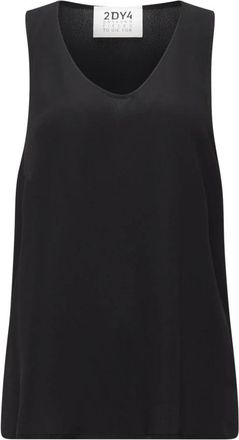 Drykorn Zwarte Top Aminah - Dames - Tops zonder mouwen - Zwart - XS - Tops