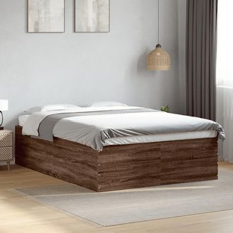vidaXL Vidaxl - Estructura De Cama Madera De Ingenier&iacute;a Marr&oacute;n Roble 120x200 Cm