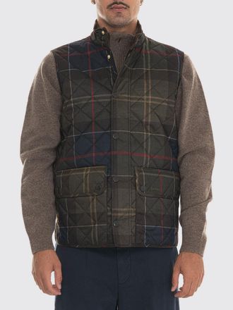 Barbour Gilet trapuntato in nylon con fodera in tartan e collo alto