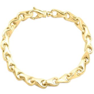 Pompeii3 Mens Solid Seed 14k Gold (38gram) or Platinum (62gram) 6.5mm Link Bracelet 8