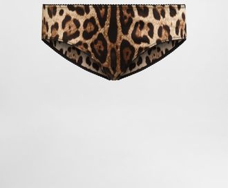 Dolce & Gabbana Leopard-print Satin Panties - Woman Underwear Animal Print Satin 1