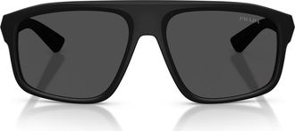 Prada 59mm Shield Sunglasses in Matte Black /Dark Grey at Nordstrom